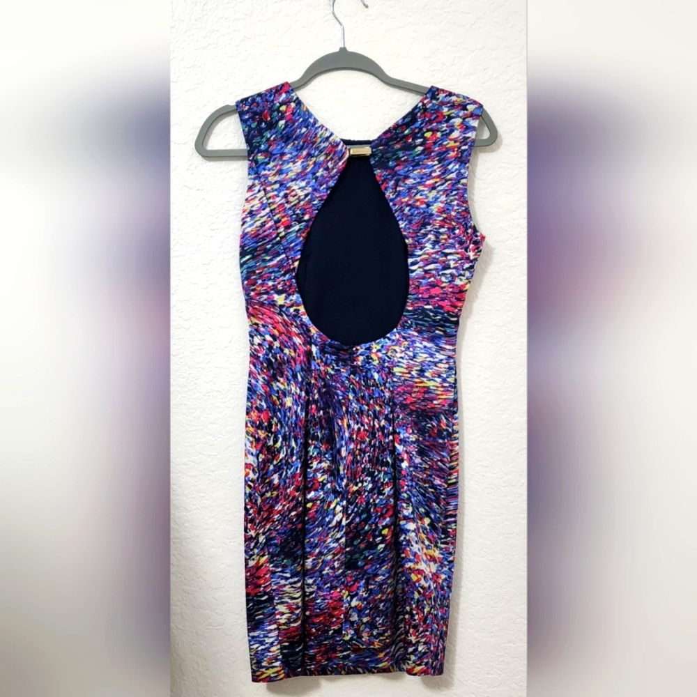 Zara Basic Women's Purple Abstract Cutout Back Dr… - image 2